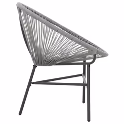 VidaXL 44481 chaise d'extérieur Terrace Siège rembourré Polyéthylène, Rotin, Acier Gris