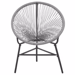 VidaXL 44481 chaise d'extérieur Terrace Siège rembourré Polyéthylène, Rotin, Acier Gris - Vue supplémentaire 4