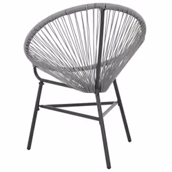 VidaXL 44481 chaise d'extérieur Terrace Siège rembourré Polyéthylène, Rotin, Acier Gris - Vue supplémentaire 5