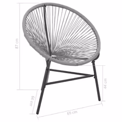 VidaXL 44481 chaise d'extérieur Terrace Siège rembourré Polyéthylène, Rotin, Acier Gris - Vue supplémentaire 7