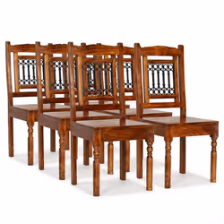 vidaXL 6x Chaises de Salle à Manger Bois Massif avec Finition Sesham Cuisine 275272