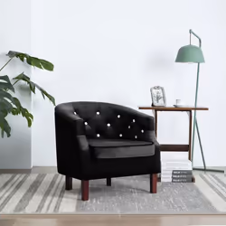 vidaXL Fauteuil noir velours - TU