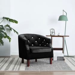 vidaXL Fauteuil noir velours - TU