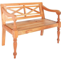 Banc Batavia 98 cm Bois d'acajou massif Marron clair