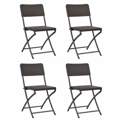 vidaXL Chaises pliables de jardin lot de 4 PEHD et acier - TU