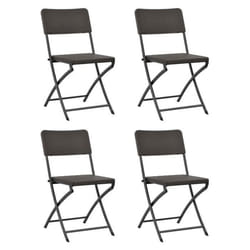 vidaXL Chaises pliables de jardin lot de 4 PEHD et acier - TU