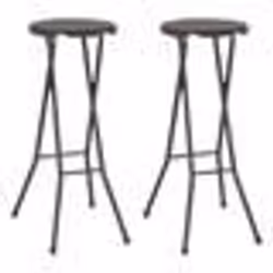 vidaXL Tabouret de bar pliable lot de 2 PEHD et acier Aspect rotin - TU