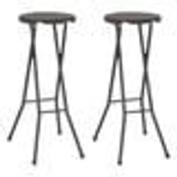 vidaXL Tabouret de bar pliable lot de 2 PEHD et acier Aspect rotin - TU