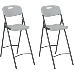 Vidaxl - Chaises de bar pliables lot de 2 pehd et acier Blanc