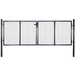 Vidaxl - Portail en maille de jardin Acier galvanisé 289x75 cm Gris
