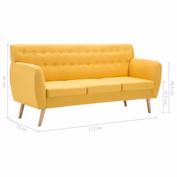 VidaXL 247127 canapé Jaune - Vue supplémentaire 8