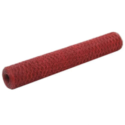 vidaXL Grillage Acier avec revêtement en PVC 25x1 m Rouge - TU