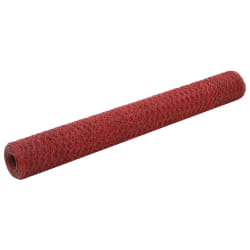 vidaXL Grillage Acier avec revêtement en PVC 25x1,2 m Rouge - TU