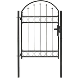 Portail de jardin avec dessus arqué Acier 100 x 125 cm Noir vidaXL