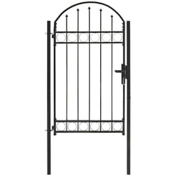 Vidaxl - Portail de jardin avec dessus arqué Acier 100 x 175 cm Noir