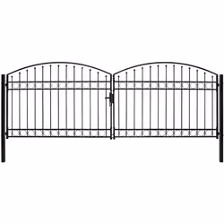 Ce portail de clôture double sera une entrée pratique au style moderne pour isoler votre jardin du monde extérieur. Très stab ...