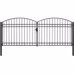 Ce portail de clôture double sera une entrée pratique au style moderne pour isoler votre jardin du monde extérieur. Très stab ...