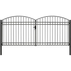 Vidaxl - Portillon double porte avec dessus arqué Acier 400x200 cm Noir