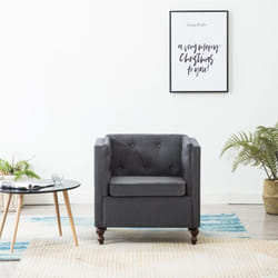 Vidaxl - Fauteuil gris foncé tissu
