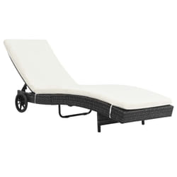 VidaXL 44454 chaise d'extérieur Linge Siège rembourré Polyéthylène, Rotin, Acier Noir, Crème, Blanc