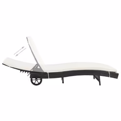 VidaXL 44454 chaise d'extérieur Linge Siège rembourré Polyéthylène, Rotin, Acier Noir, Crème, Blanc