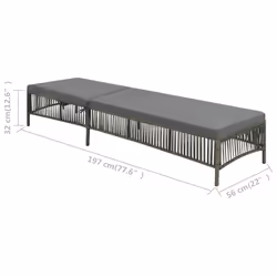 VidaXL 44455 chaise d'extérieur Linge Siège rembourré Polyéthylène, Rotin, Acier Gris - Vue supplémentaire 6