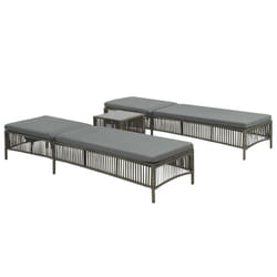 VidaXL 44456 chaise d'extérieur Linge Siège rembourré Polyéthylène, Rotin, Acier Gris