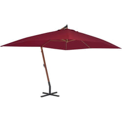 Vidaxl - Parasol en porte-à-faux avec mât en bois 400 x 300 cm Bordeaux