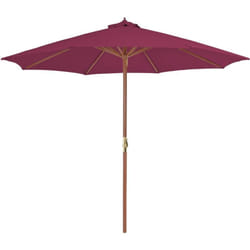 Vidaxl - Parasol avec mât en bois 300 cm Rouge bordeaux