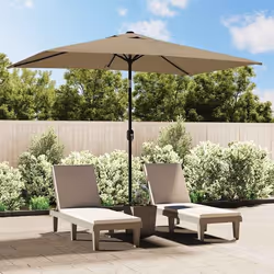 vidaXL Parasol d'extérieur avec mât en métal 300x200 cm taupe