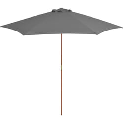 Parasol d'extérieur avec mât en bois 270 cm Anthracite