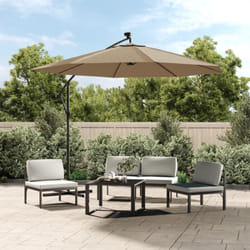 Parasol de jardin en porte-à-faux et lumières LED mât en acier vidaXL