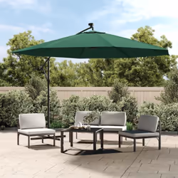 Cet élégant parasol suspendu avec lumières LED est parfait pour créer de l'ombre et vous protéger des rayons UV nocifs. Fabri ...