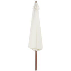 Parasol d'extérieur avec mât en bois 350 cm Blanc sable - Vidaxl