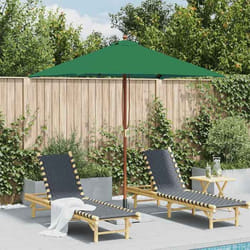 vidaXL Parasol d'extérieur avec mât en bois 150x200 cm vert - TU