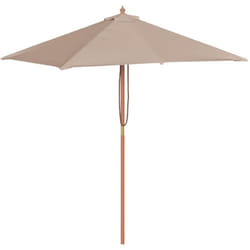 vidaXL Parasol d'extérieur avec mât en bois 150x200 cm taupe - TU