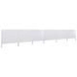 vidaXL Paravent 6 panneaux Tissu 800 x 80 cm Blanc - TU