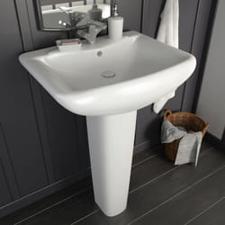 Lavabo autoportant avec socle Céramique Blanc 580x470x200 mm Vidaxl