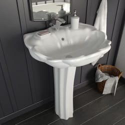Lavabo autoportant avec socle Céramique Blanc 580x510x200 mm Vidaxl