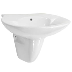 vidaXL Lavabo mural céramique blanc 690x520x210 mm - TU