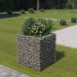 vidaXL Lit surélevé à gabion Acier galvanisé 90x90x100 cm - TU