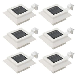 vidaXL Lampe solaire à LED carrée d'extérieur 6 pcs 12 cm Blanc - TU