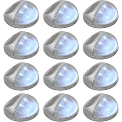 Lampe solaire murale à led d'extérieur 12 pcs Rond Argenté Vidaxl