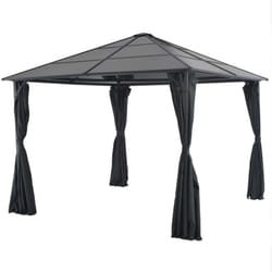 Vidaxl - Tonnelle avec rideau Aluminium 3x3 m Noir
