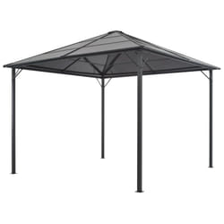 Vidaxl - Tonnelle avec toit Aluminium 3x3 m Noir