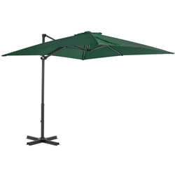 Parasol de jardin en porte à faux et poteau en aluminium vert