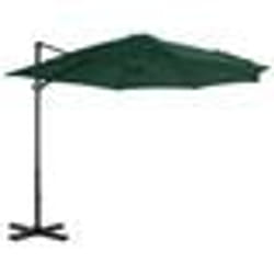 vidaXL Parasol de jardin en porte-à-faux et poteau en aluminium vert - TU