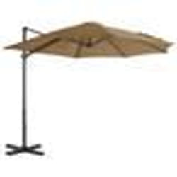 vidaXL Parasol de jardin en porte-à-faux et poteau en aluminium taupe - TU