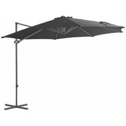 Parasol en porte-à-faux avec mât en acier Anthracite 300 cm