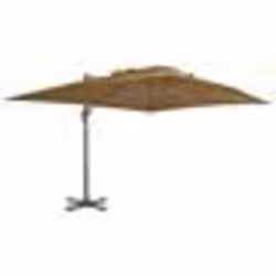 vidaXL Parasol de jardin en porte-à-faux et poteau en aluminium taupe - TU